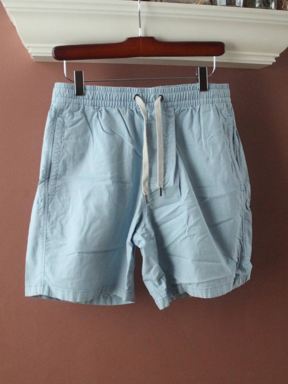 Rodd Gunn Men’s Shorts Elastic Waist Blue Size XS 7" inseam Mini Check Resort